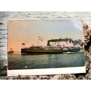 City of Erie Cleveland Ohio Steamer Ship Vintage Postcard c1910